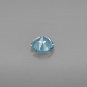 Circón azul natural de 0,68 ct, corte redondo, VVS-VS