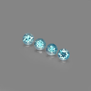 Gemas de circón azul natural de  ct, corte redondo, VVS-VS