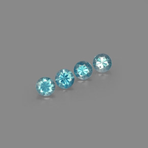 Gemas de circón azul natural de  ct, corte redondo, VVS-VS