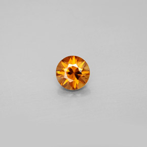 Circón naranja natural de 0,98 ct, corte redondo, VVS-VS