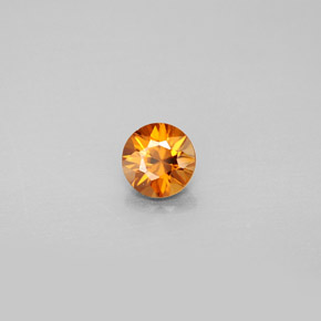 Circón naranja natural de 0,98 ct, corte redondo, VVS-VS