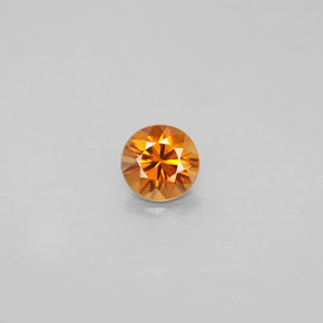 Circón naranja natural de 0,98 ct, corte redondo, VVS-VS