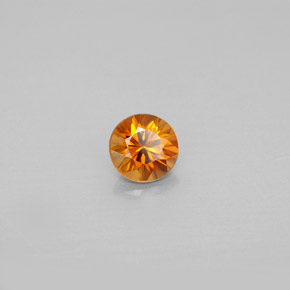 Circón naranja natural de 0,98 ct, corte redondo, VVS-VS