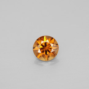 Circón naranja natural de 0,86 ct, corte redondo, VVS-VS