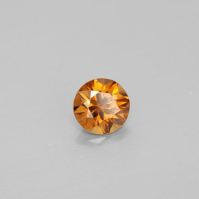 Circón naranja natural de 0,86 ct, corte redondo, VVS-VS