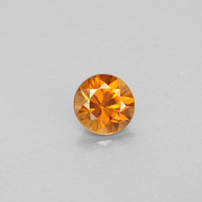 Circón naranja natural de 0,99 ct, corte redondo, VVS-VS