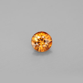 Circón naranja natural de 0,91 ct, corte redondo, VS