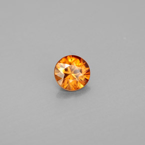Circón naranja natural de 0,91 ct, corte redondo, VS