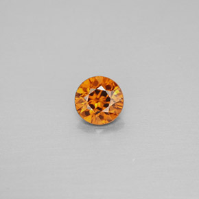 Circón naranja natural de 0,98 ct, corte redondo, VS