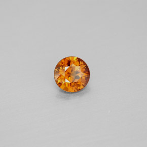 Circón naranja natural de 0,98 ct, corte redondo, VS