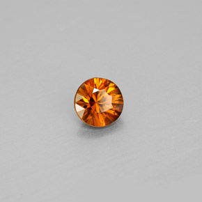 Circón naranja natural de 1,01 ct, corte redondo, VS