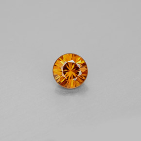 Circón naranja natural de 1,02 ct, corte redondo, VS