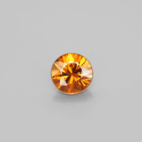 Circón naranja natural de 0,91 ct, corte redondo, VS