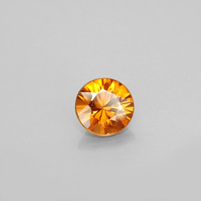 Circón naranja natural de 0,91 ct, corte redondo, VS