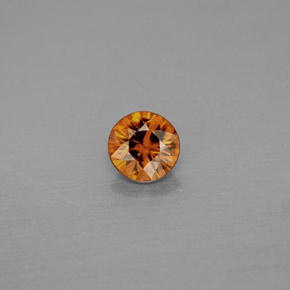 Circón naranja natural de 0,99 ct, corte redondo, VS