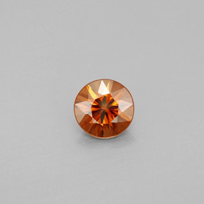 Circón naranja natural de 0,96 ct, corte redondo, VS