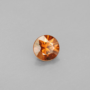 Circón naranja natural de 0,96 ct, corte redondo, VS