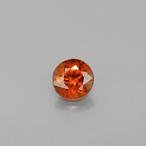 Circón naranja natural de 0,96 ct, corte redondo, VS