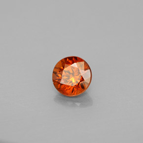 Circón naranja natural de 0,96 ct, corte redondo, VS