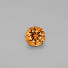 Circón naranja natural de 0,99 ct, corte redondo, VS