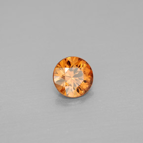 Circón naranja natural de 0,99 ct, corte redondo, VS