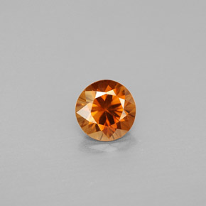 Circón naranja natural de 1,01 ct, corte redondo, VS