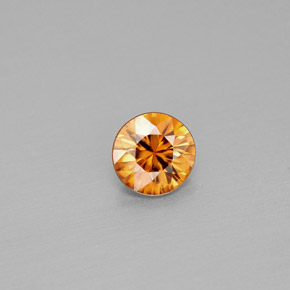 Circón naranja natural de 0,97 ct, corte redondo, VS