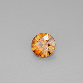 Circón naranja natural de 0,97 ct, corte redondo, VS