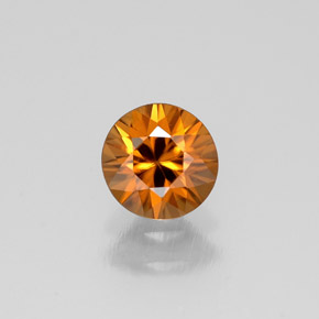 Circón naranja natural de 1,00 ct, corte redondo, VS