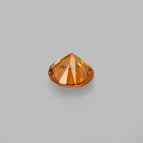 Circón naranja natural de 0,88 ct, corte redondo, VS