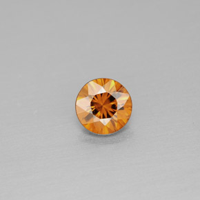 Circón naranja natural de 0,99 ct, corte redondo, VS