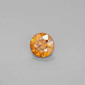 Circón naranja natural de 0,99 ct, corte redondo, VS