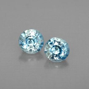 Gemas de circón azul natural de  ct, corte redondo, VVS-VS