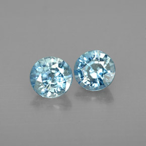 Gemas de circón azul natural de  ct, corte redondo, VVS-VS