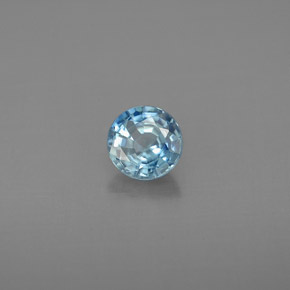 Circón azul natural de 0,85 ct, corte redondo, VVS