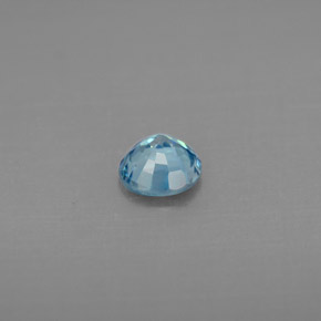 Circón azul natural de 0,85 ct, corte redondo, VVS