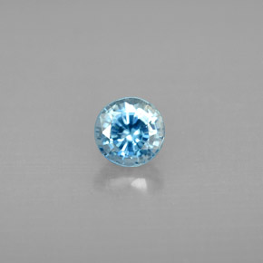 Circón Azul natural de 1.06 ct, Corte Redondo, VS