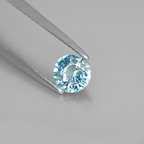 Circón azul natural de 0,97 ct, corte redondo, VS