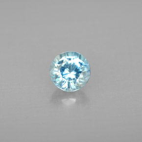 Circón azul natural de 1,15 ct, corte redondo, VS