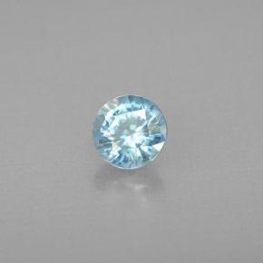 Circón azul natural de 1,15 ct, corte redondo, VS