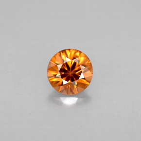 Circón naranja natural de 0,85 ct, corte redondo, VS