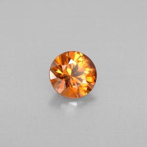 Circón naranja natural de 0,85 ct, corte redondo, VS