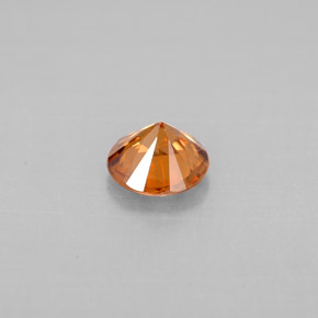 Circón naranja natural de 0,85 ct, corte redondo, VS