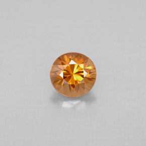 Circón naranja natural de 0,92 ct, corte redondo, VVS-VS