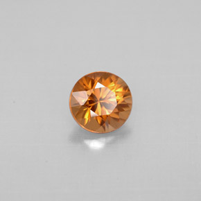 Circón naranja natural de 0,92 ct, corte redondo, VVS-VS