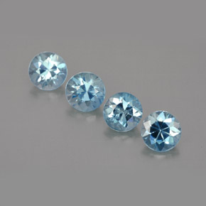 Gemas de circón azul natural de  ct, corte redondo, VVS-VS