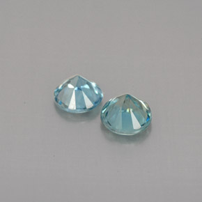 Gemas de circón azul natural de  ct, corte redondo, VVS-VS