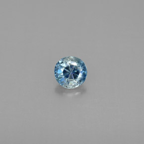 Circón Azul natural de 0.45 ct, Corte Redondo, VS