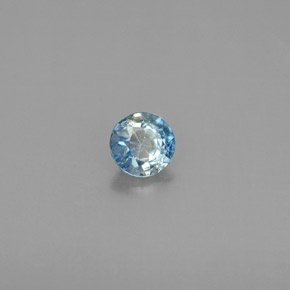 Circón Azul natural de 0.45 ct, Corte Redondo, VS