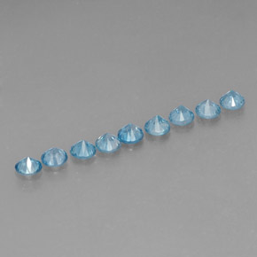 Gemas de circón azul natural de  ct, corte redondo, VVS-VS